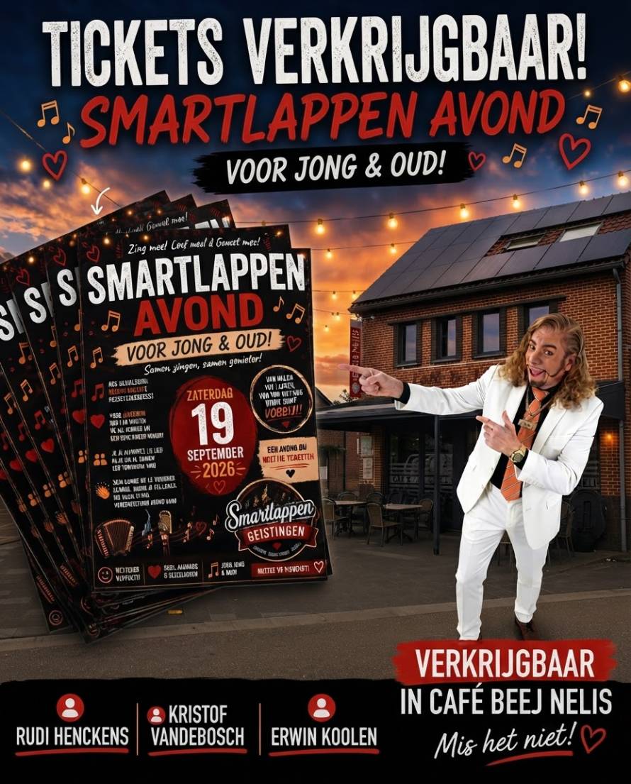 Smartlappen avond Geistingen Belgie met Rooie Rico in Cafe Beej Nelis