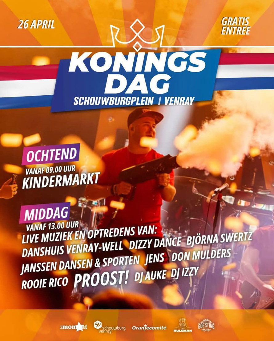 Koningsdag Venray officiele poster 2025